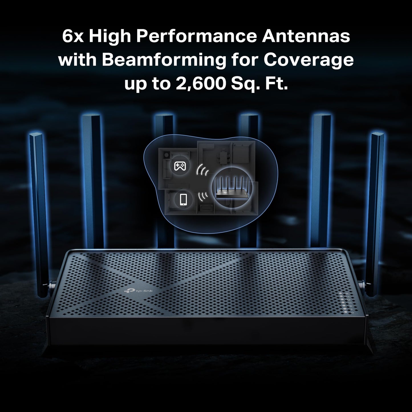 TP-Link Tri-Band BE9700 WiFi 7 Router Archer BE600 | 10G WAN/LAN +2.5G WAN/LAN +3× 2.5G LAN Ports, New 320Mhz Channel | Covers up to 2,600 Sq. ft and 120 Devices|VPN, HomeShield for Network Security